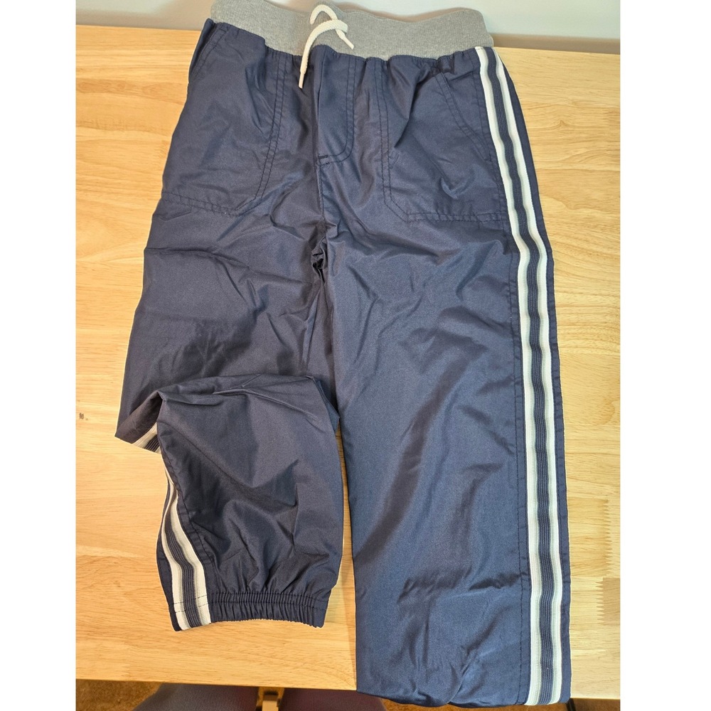OshKosh Bgosh Boys Navy Blue Striped Track Pants Lined Joggers Size 8 NEW